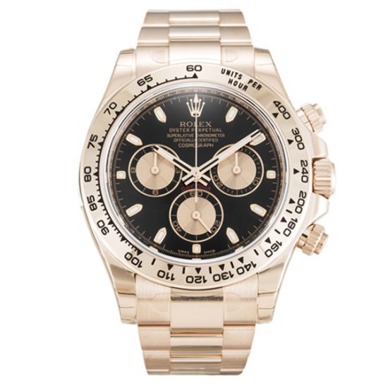 Rolex Daytona 116505 Automatic 40mm Steel Baton Black Dial Replica Watch