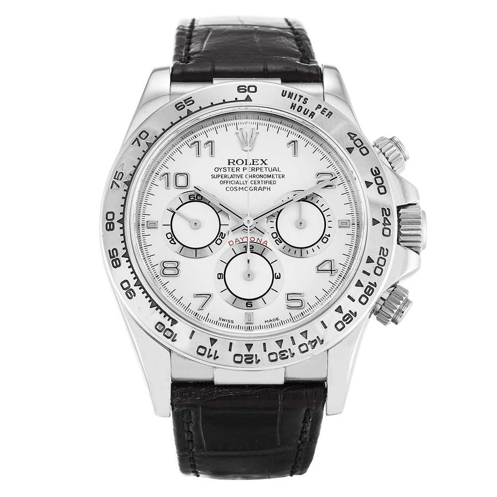 Rolex Daytona 16519 - Automatic - 40mm Steel Case - White Arabic Dial - Mens Watch