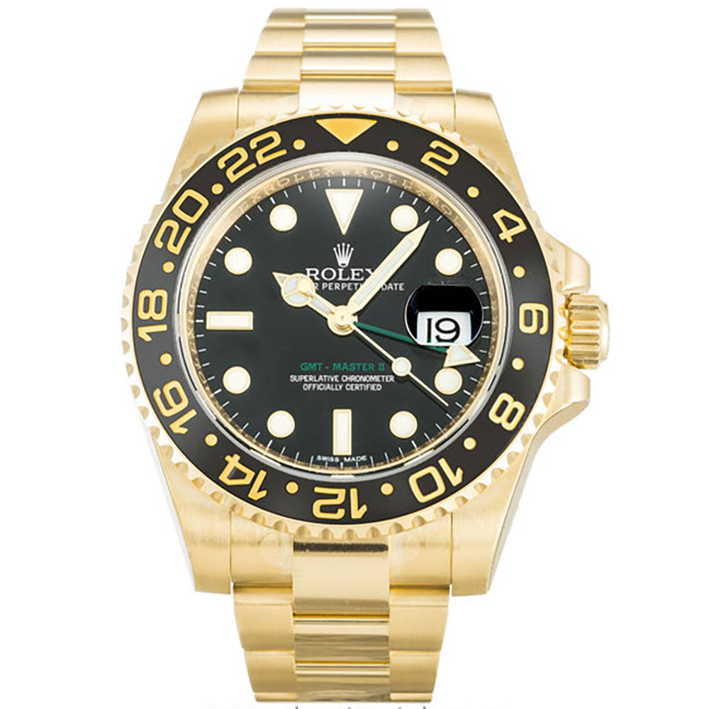 Rolex GMT Master II Automatic 40MM Black Dial Stainless Steel Mens Replica Watch 116718