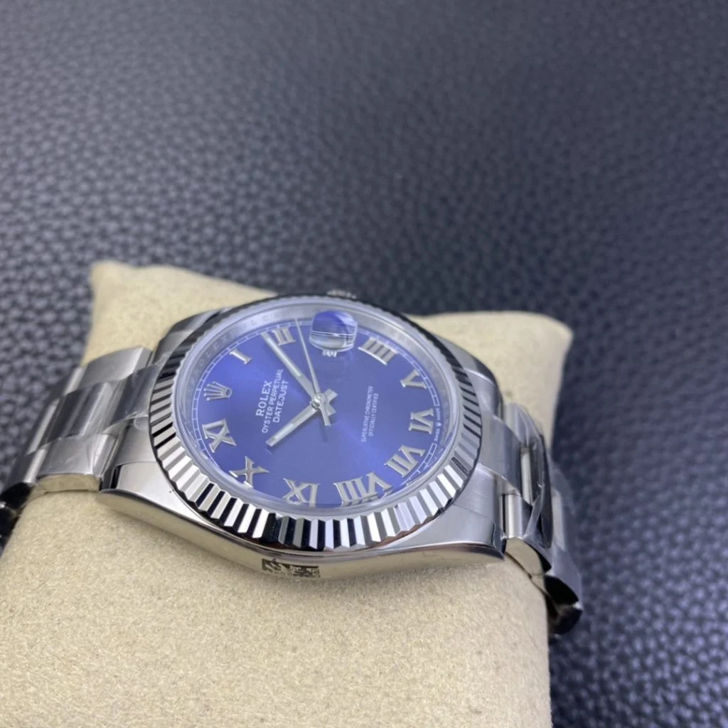 Rolex DateJust 41mm 126334-0026 Clean Factory 1:1 904L Steel SS Azzurro Blue Dial Roma Markers on SS Jubilee Bracelet Super Clone