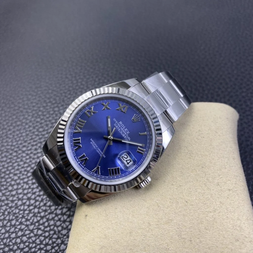 Rolex DateJust 41mm 126334-0026 Clean Factory 1:1 904L Steel SS Azzurro Blue Dial Roma Markers on SS Jubilee Bracelet Super Clone