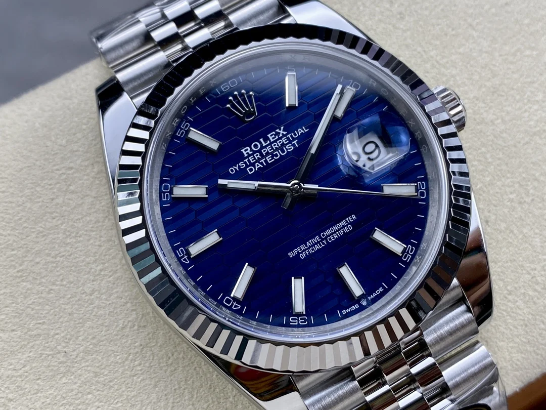 DateJust 41 126334 Clean Plus 1:1 Best Edition 904L Steel Blue Stick Dial on Jubilee Bracelet DD3235 Super Clone