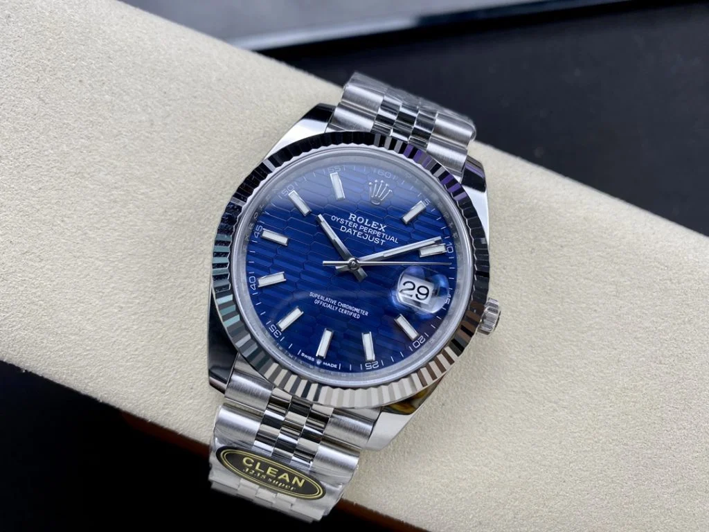 DateJust 41 126334 Clean Plus 1:1 Best Edition 904L Steel Blue Stick Dial on Jubilee Bracelet DD3235 Super Clone
