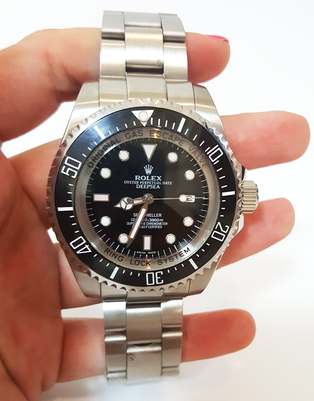 Rolex Deepsea 116660 Replica Watch, Automatic Movement, 44mm Stainless Steel Case, Black Dial