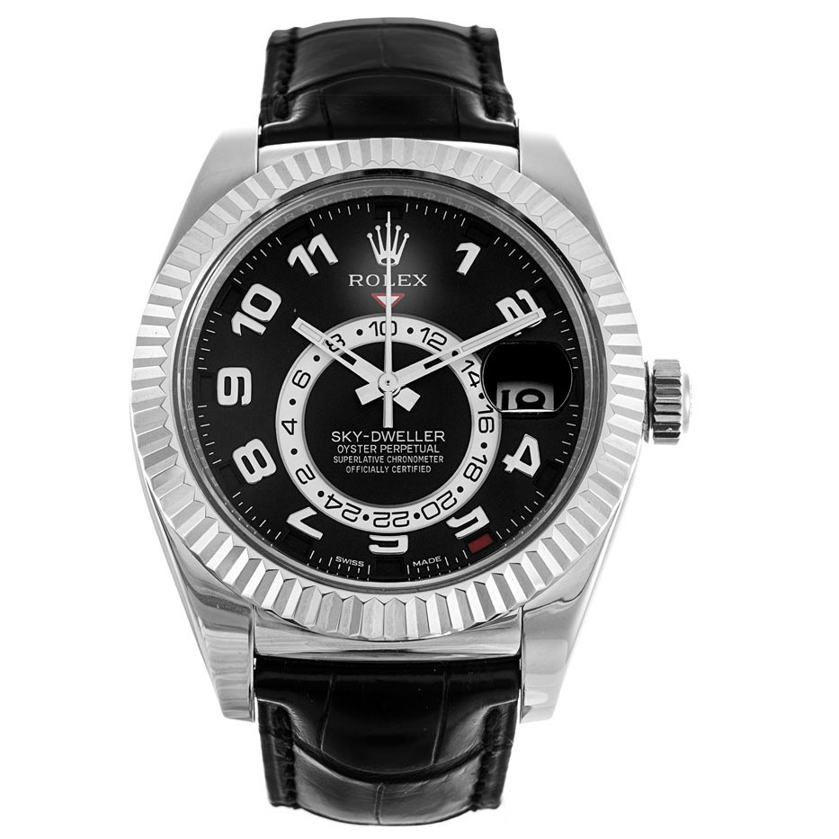 Rolex Sky-Dweller 326139 Automatic Replica Watch, 42mm Steel Case, Black Dial, Mens Size