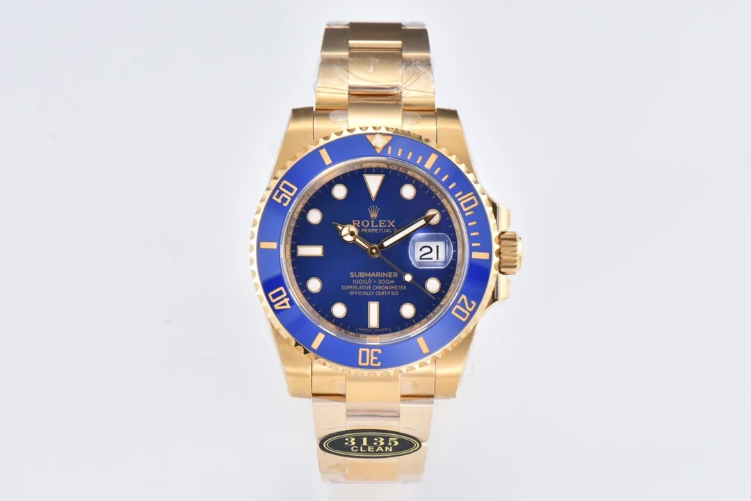 Rolex Submariner 40mm 116618 LB Blue Dial &amp; Ceramic Bezel YG Plated Super Clone V3