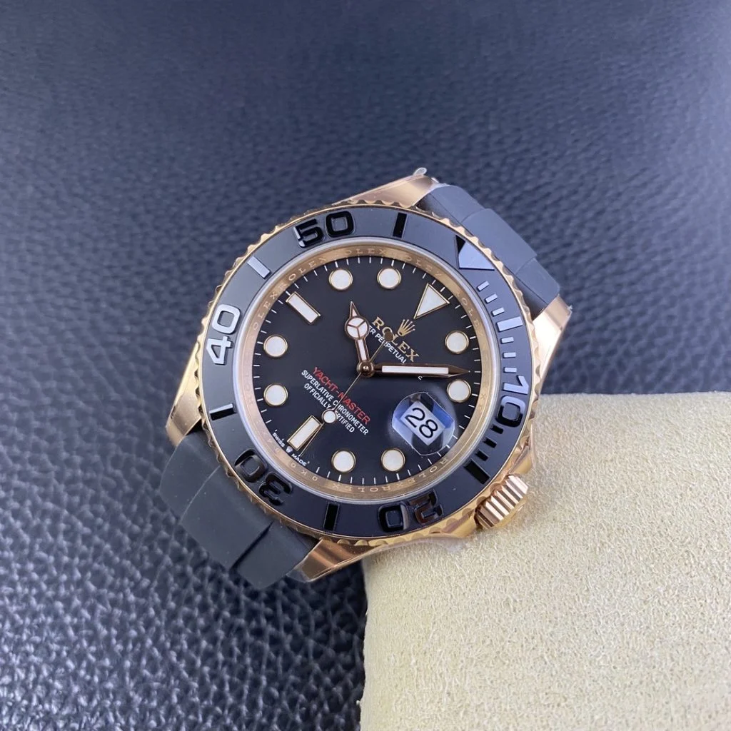Rolex Yacht-Master 126655-0002 40mm Clean Factory 1:1 904L Rose Gold Case Black Dial 3D Black Ceramic Bezel Super Clone