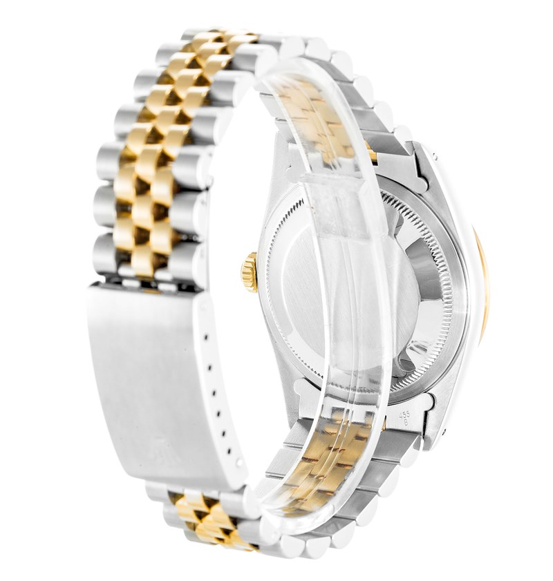 Rolex Datejust 16233 Automatic Gold Dial Mens Watch - 36 MM Gold Plated Steel Bracelet Replica Watch