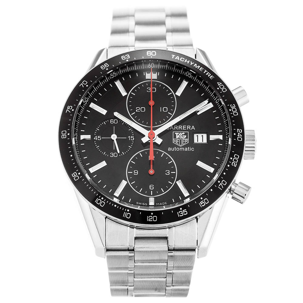 Tag Heuer Carrera CV2014.BA0794 Men's Quartz Watch, 41mm Stainless Steel Case & Bracelet, Black Dial
