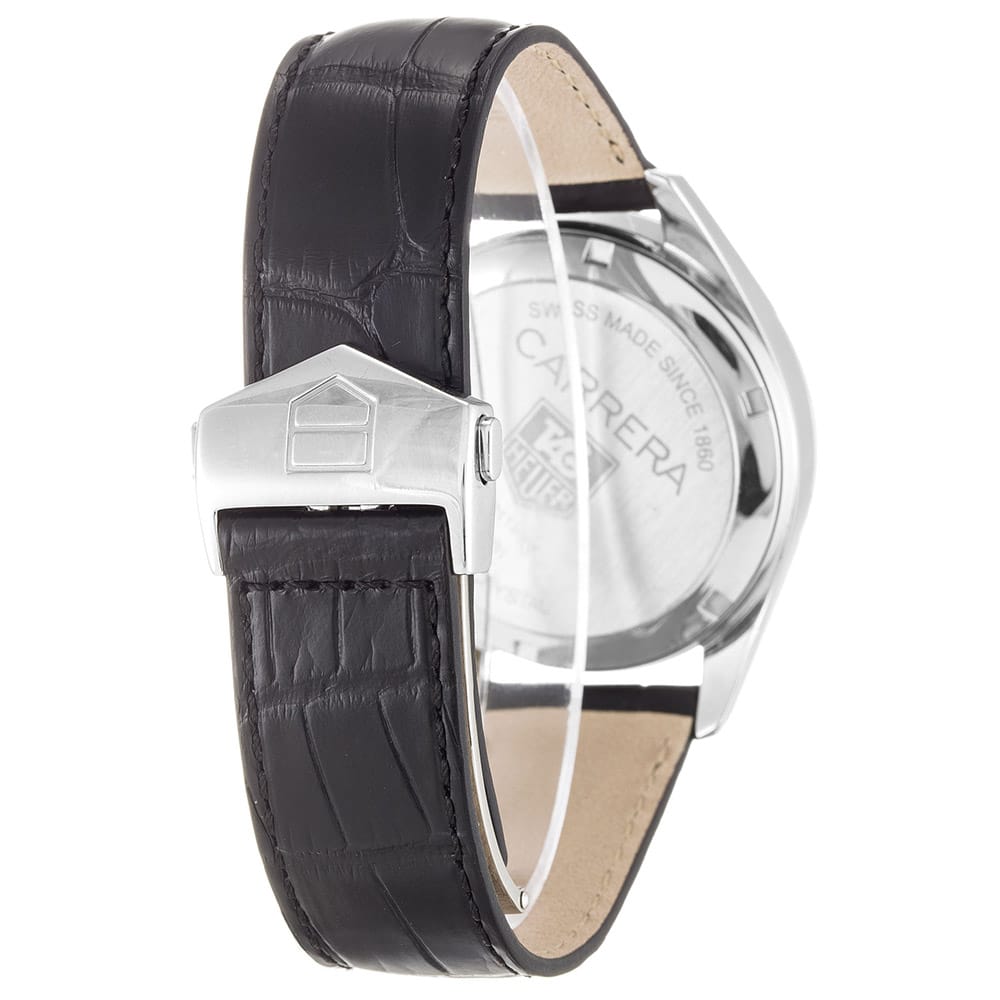 Tag Heuer Carrera CV2113.FC6180 Automatic Quartz Watch, 39MM 316L Steel Case Black Dial Leather
