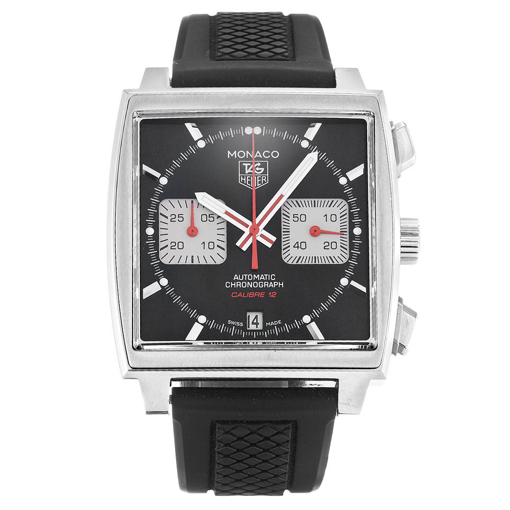 Tag Heuer Monaco CAW2114.FT6021 Replica Watch, 39mm Steel Case, Automatic Movement, Black Rubber