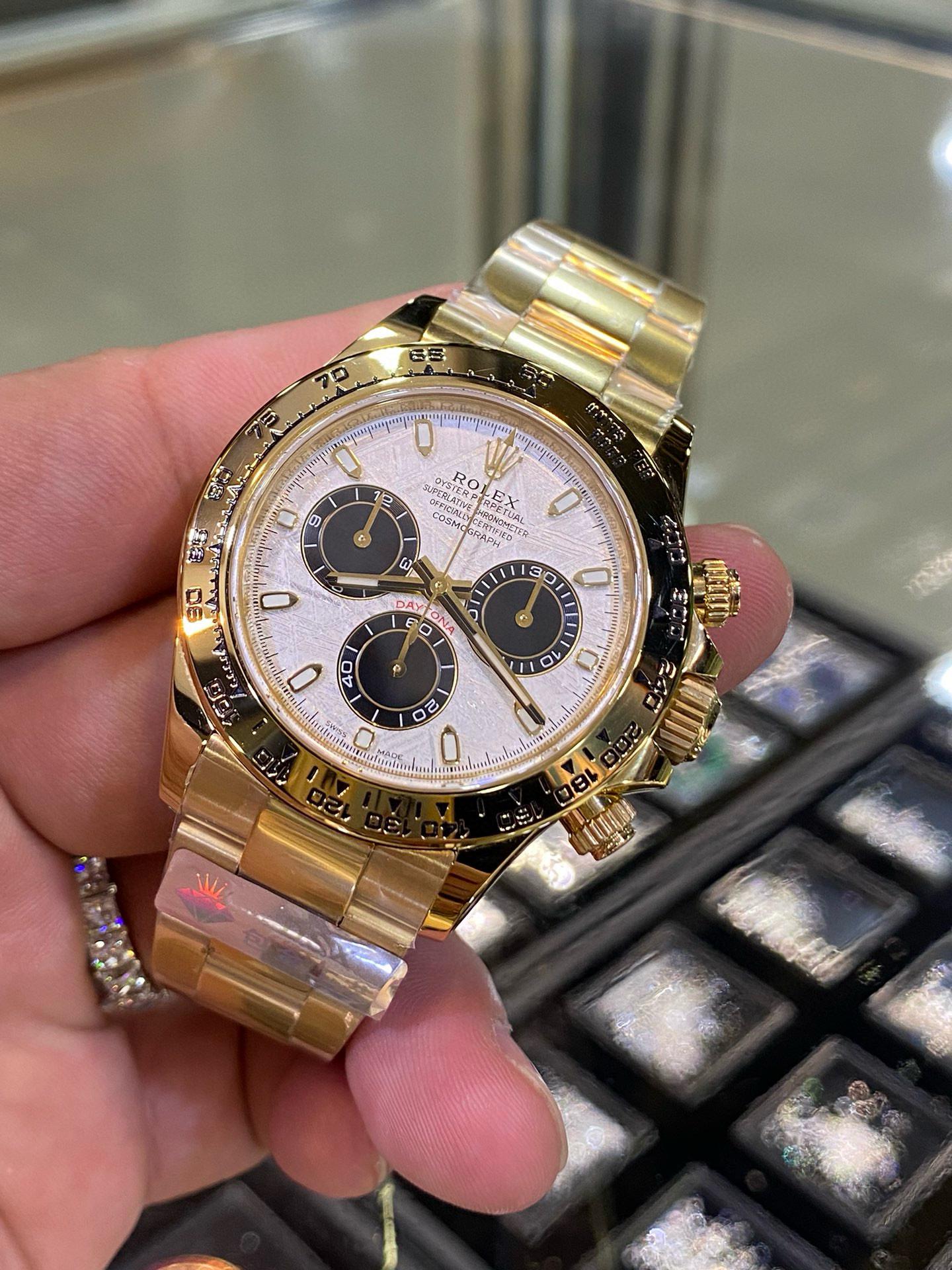 Rolex Daytona Yellow Gold Meteorite Dial Oyster Bracelet 116508 Super Clone