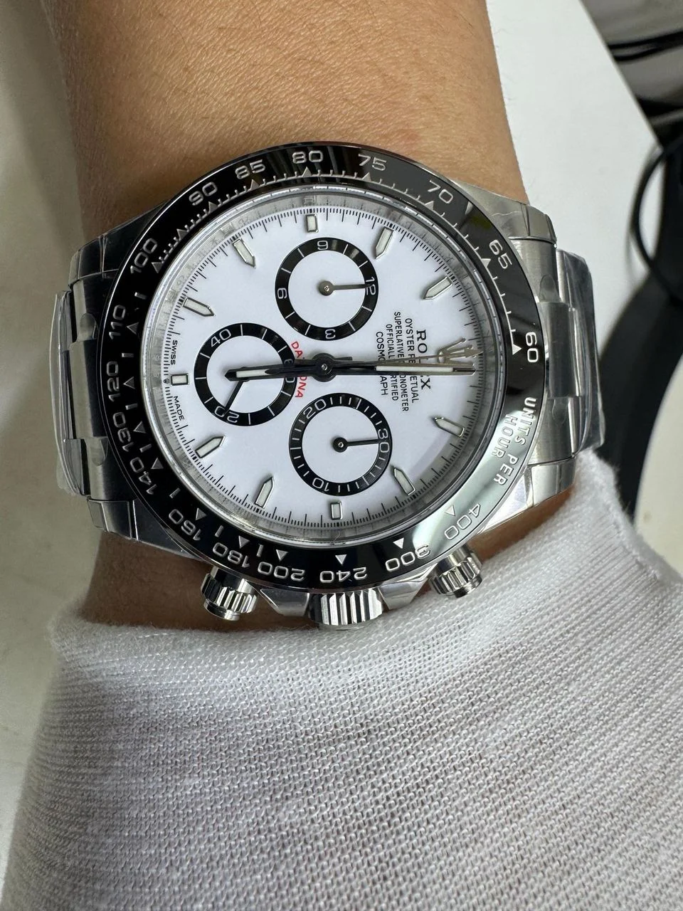 Daytona 126500 UFO 1:1 Best Edition 904L Steel White Dial on SS Bracelet UF4131 (Free Sprung) Weighted Version