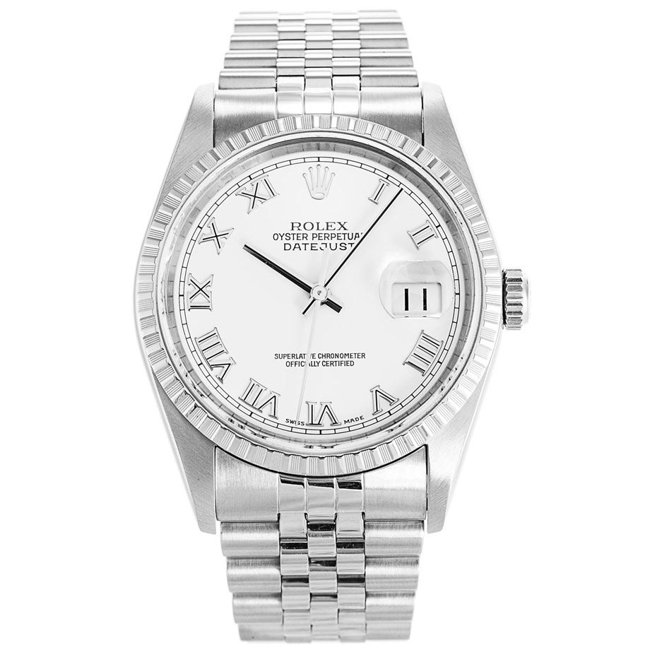 Rolex Datejust 16220 Automatic Mens Watch 36mm White Dial Steel Case Replica