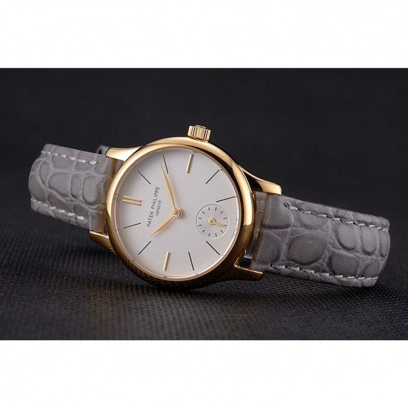 Patek Philippe Calatrava Replica Watch, Quartz, 18K Yellow Gold Plated, White Dial, Sapphire