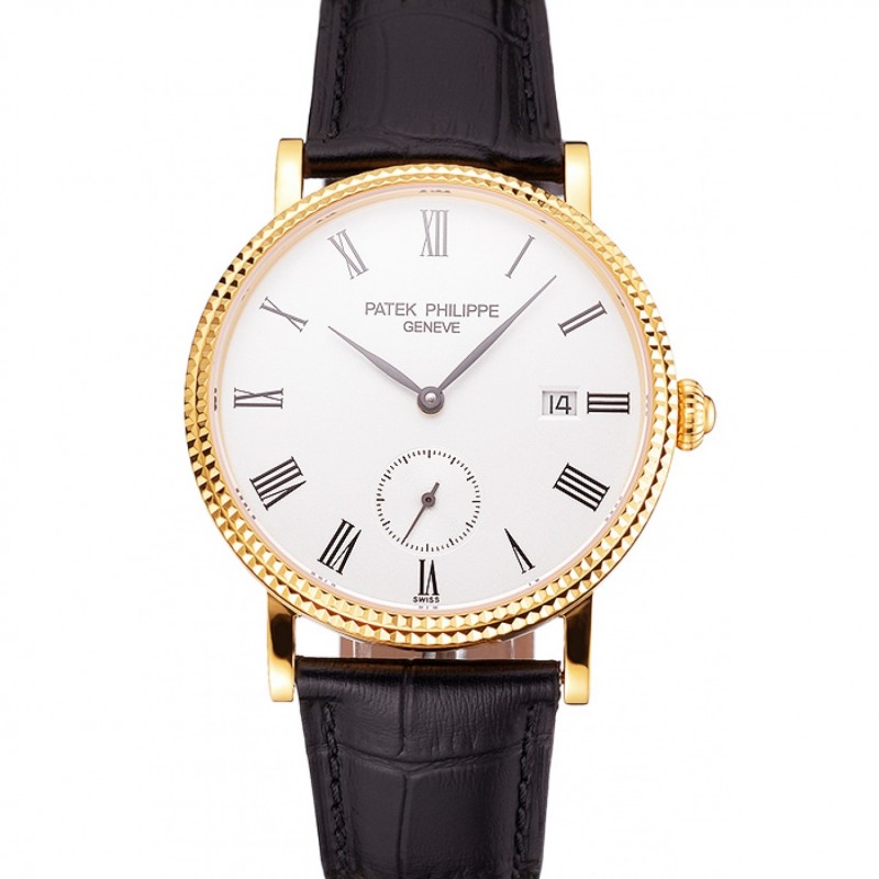 Patek Philippe Calatrava Automatic Silver Dial 18K Yellow Gold Plated Replica Watch