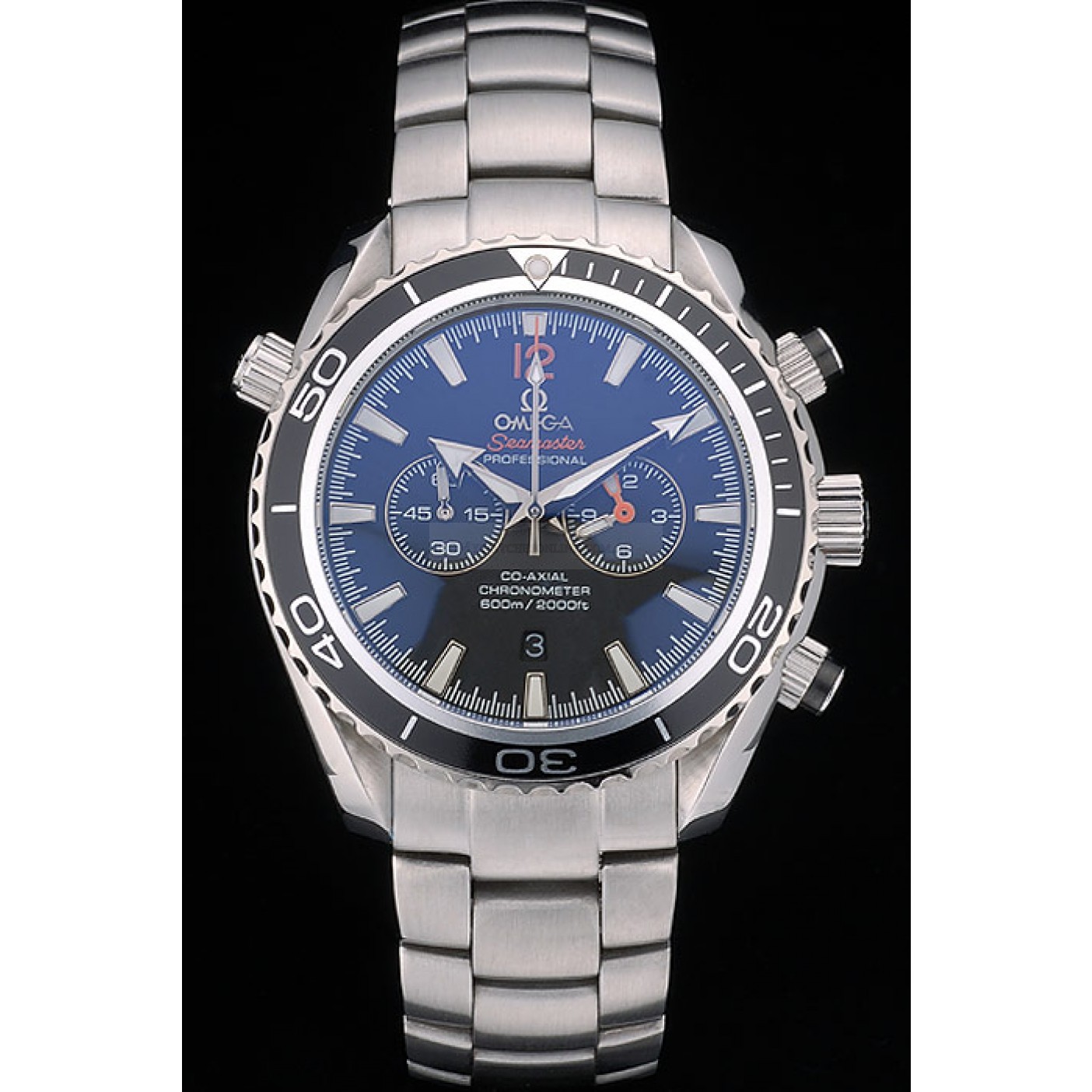 Omega Seamaster 80240 - Quartz - Black - 49x44mm - Brushed Steel - Planet Ocean - Men's Watch