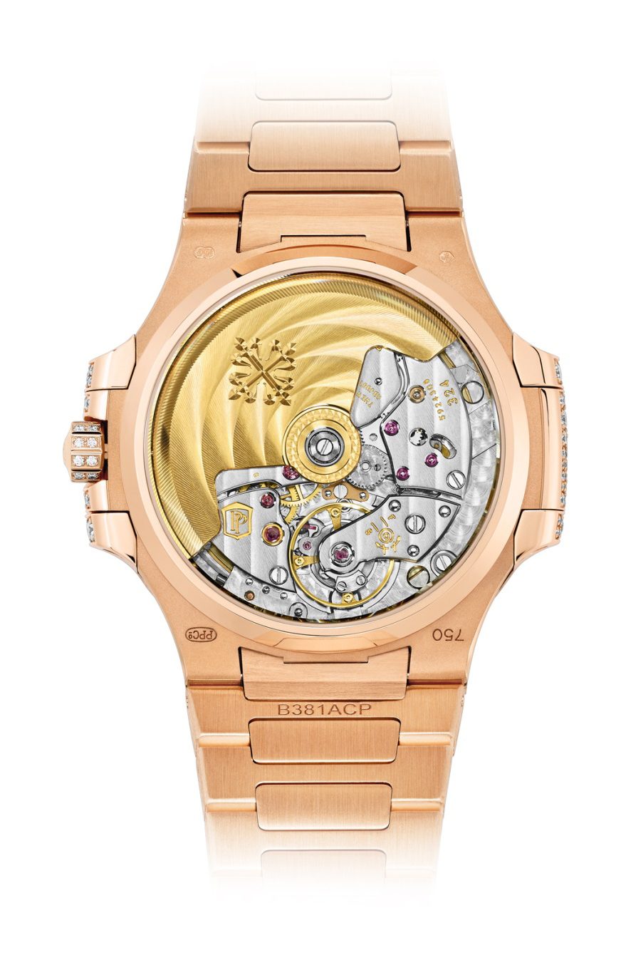 Patek Philippe Nautilus 7021/1R 001 Mens Replica Watch, Automatic, 32mm Rose Gold Case, Diamond Dial