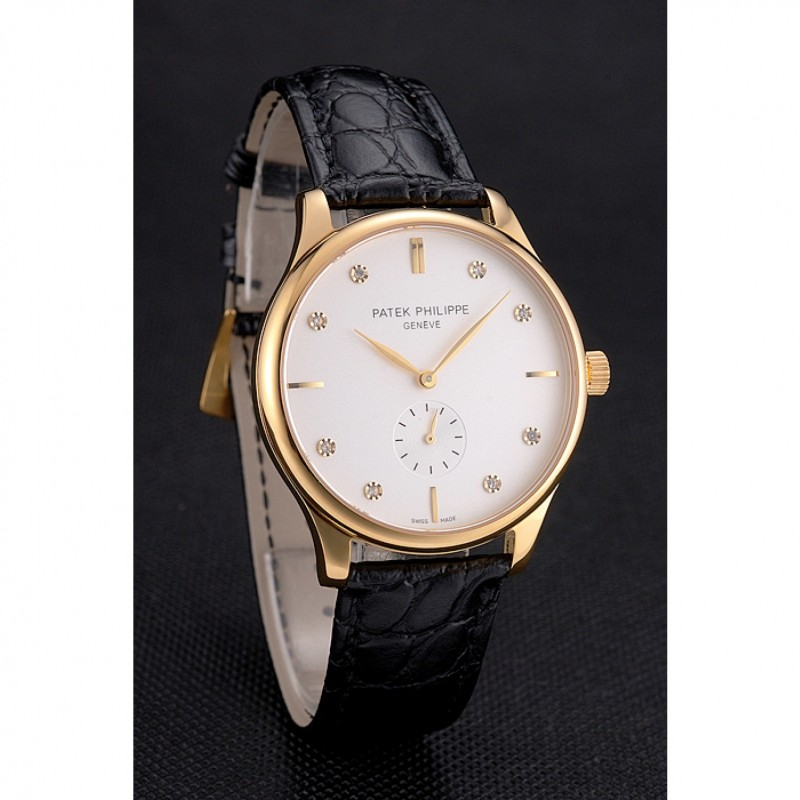 -05090054 - Patek Philippe Calatrava Replica Watch - Quartz - 18k Yellow Gold Plated - White Dial