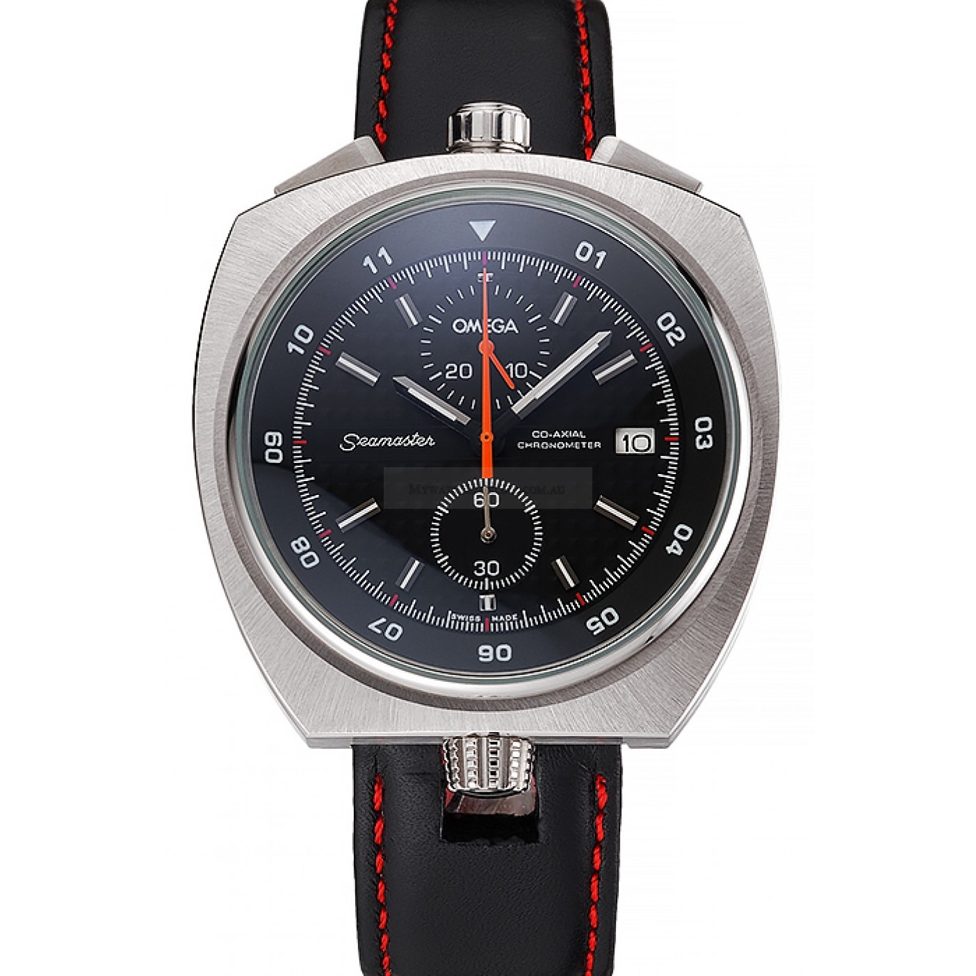 Omega Seamaster Replica Watch, 622826, Quartz, Black Dial, Stainless Steel Case, Chronograph, Black
