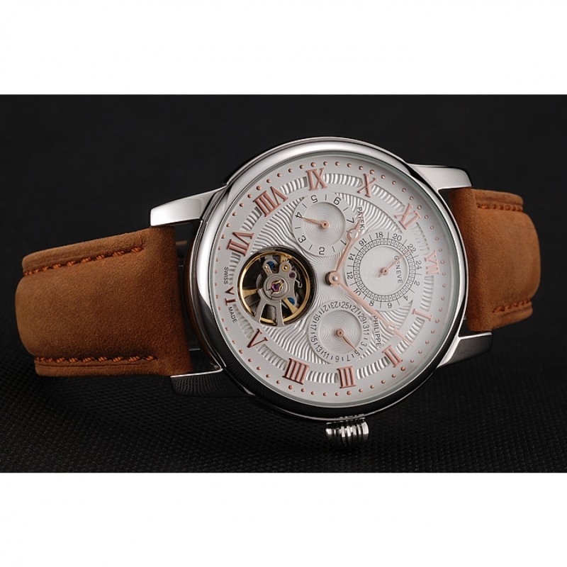Patek Philippe Grand Complications 1453818 Automatic Kinetic Replica Watch, White Dial, Men's