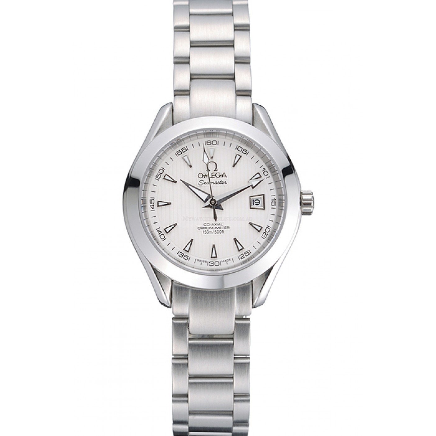 Omega Seamaster 622446 Replica Watch, White Dial, Brushed Stainless Steel, Quartz Movement