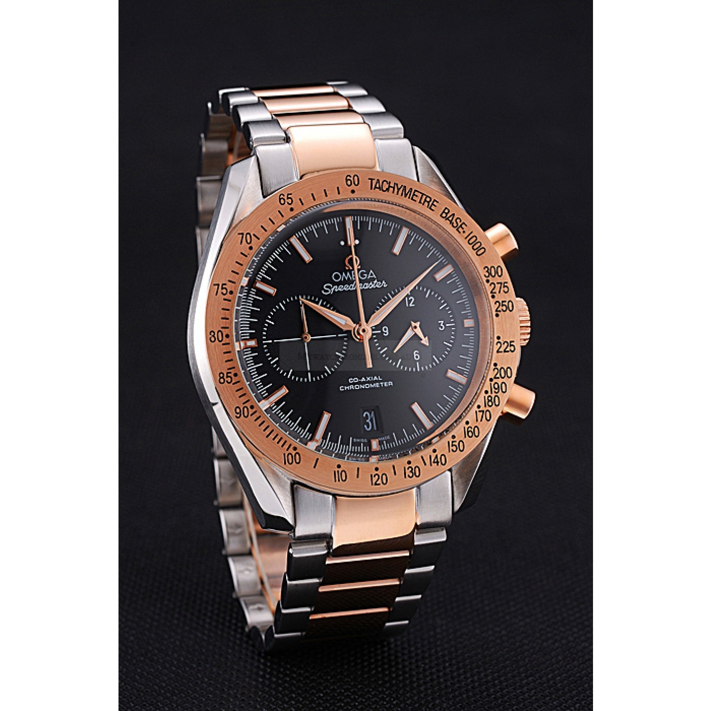 Omega Speedmaster 622804 Replica Watch, Quartz Movement, 18k Rose-Gold Plated Case & Bracelet