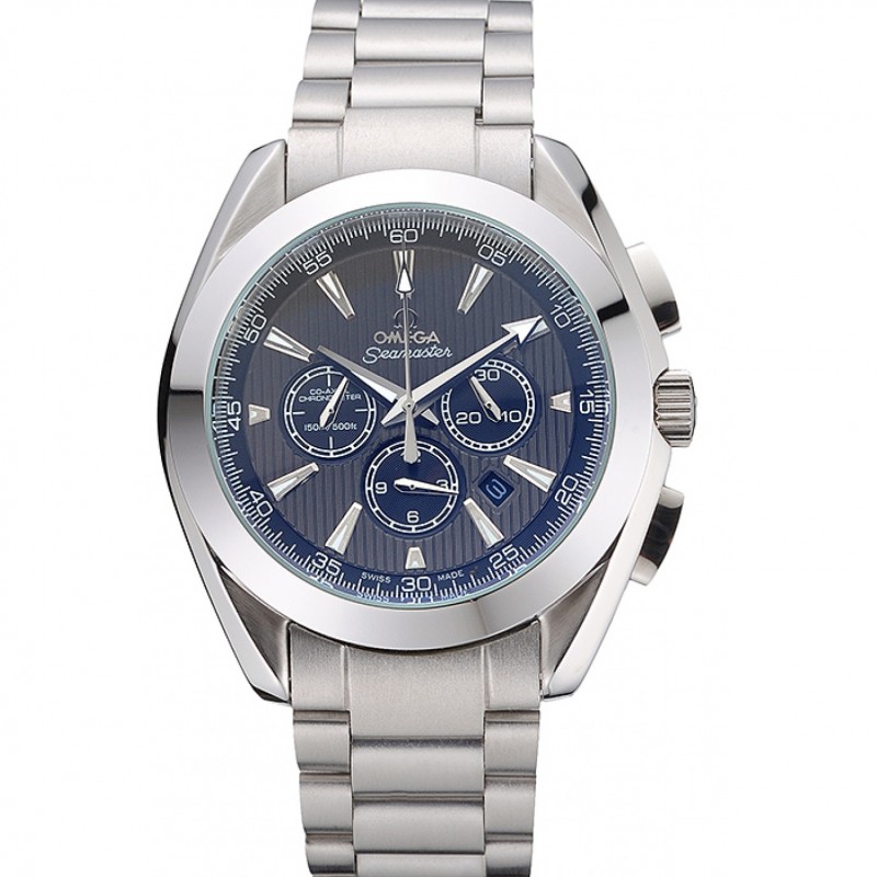 Omega Seamaster 622527 Replica Watch, Quartz, Silver Dial, Brushed Steel Case, Chronograph
