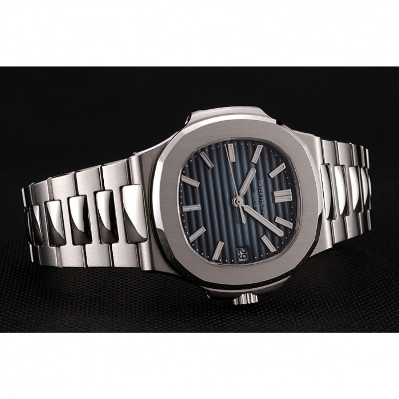 - PATEK PHILIPPE NAUTILUS 1453948 - AUTO - JAPANESE - POLISHED SS CASE - BLUE DIAL - REPLICA