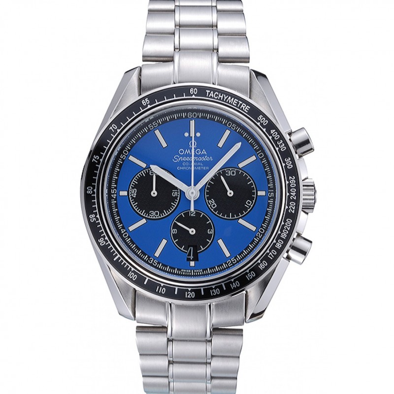 Omega Speedmaster 622053 Replica Watch, Automatic, Silver Dial, Brushed Stainless Steel Case, Blue