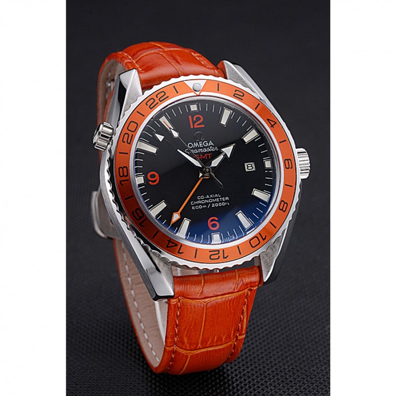 -OM-622395 Seamaster 52x43mm Black Dial Automatic Japanese Leather Strap Watch