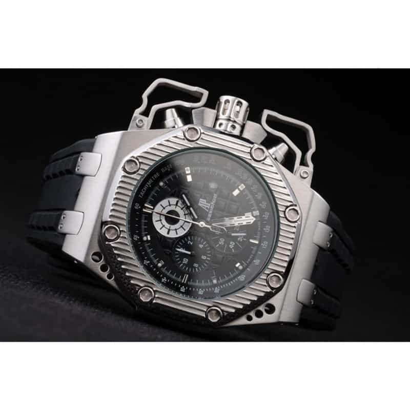 Audemars Piguet Royal Oak Offshore 3282 Replica Watch, Chronograph, Black Dial, Brushed Steel Case