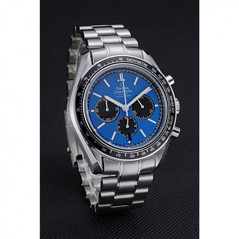 Omega Speedmaster 622053 Replica Watch, Automatic, Silver Dial, Brushed Stainless Steel Case, Blue