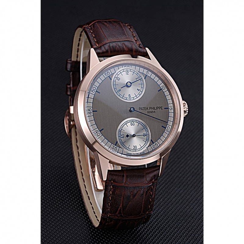 Patek Philippe Geneve Two 622148 Replica Watch, Automatic Movement, Silver Dial, 18k Rose-Gold