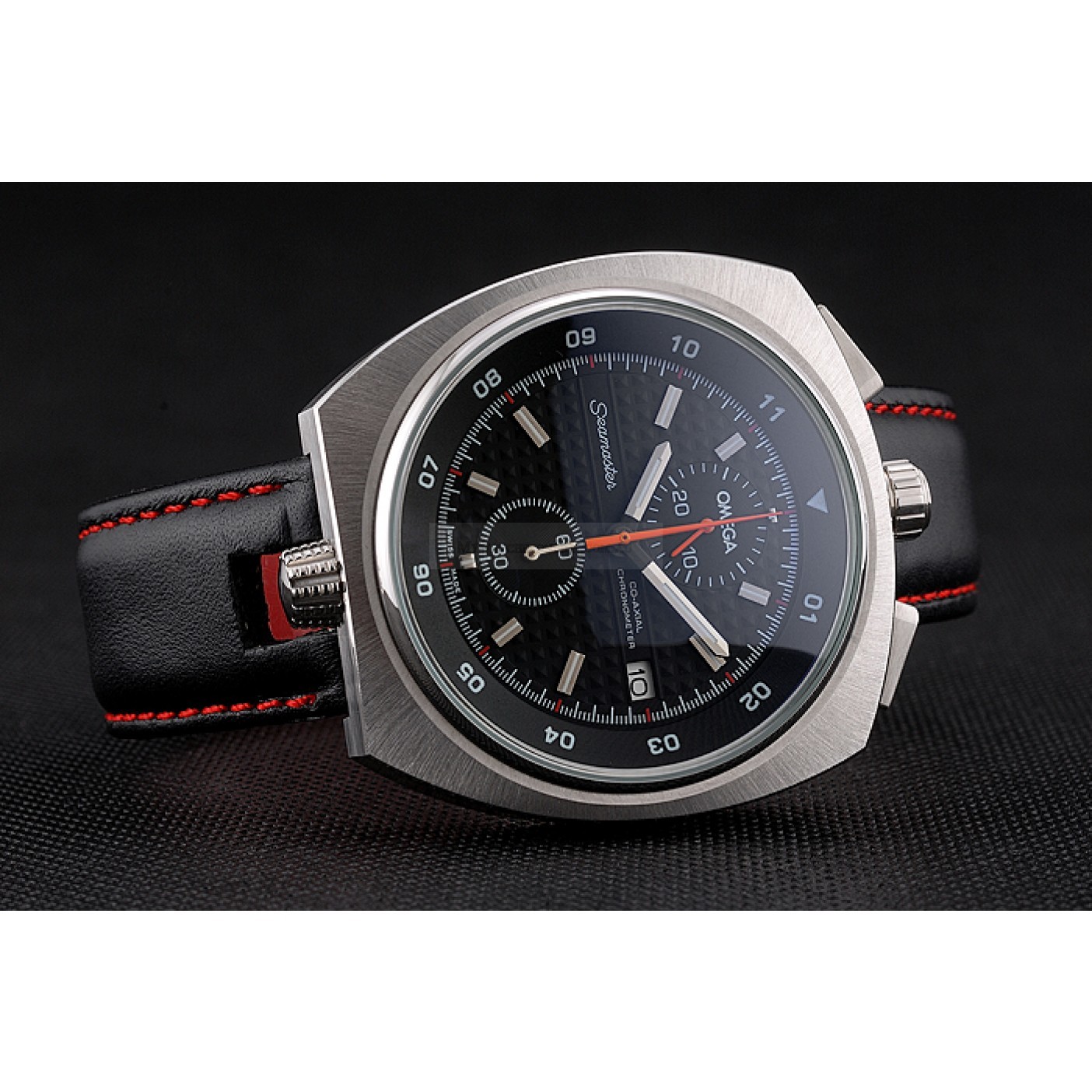 Omega Seamaster Replica Watch, 622826, Quartz, Black Dial, Stainless Steel Case, Chronograph, Black