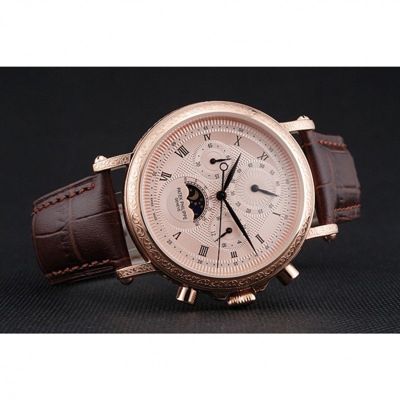 Patek Philippe Grand Complications 1454142 Replica Watch, Quartz, 18k Rose-Gold, Paisley Case