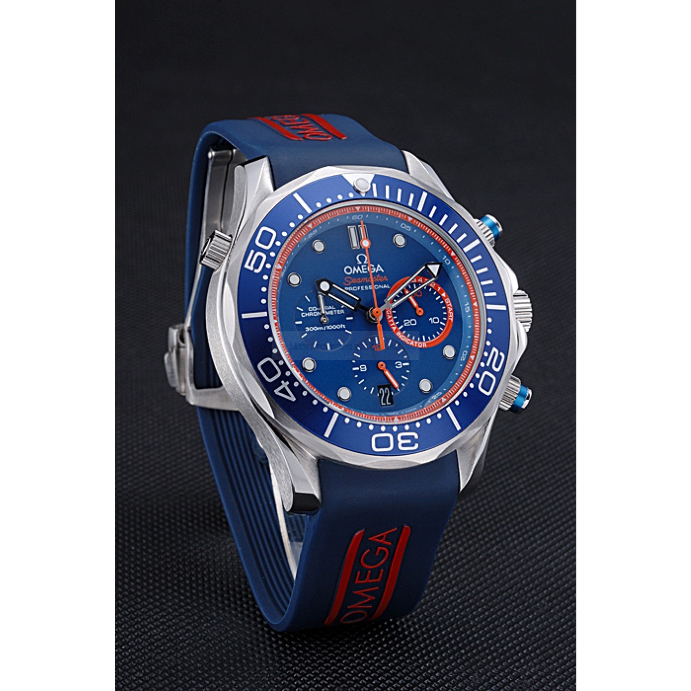 Omega Seamaster Replica Watch, Quartz Movement, Blue Dial, Stainless Steel Case 622047