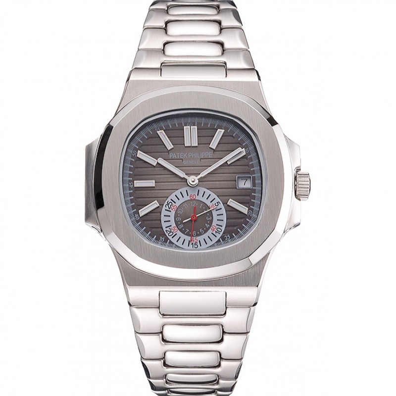 Patek Philippe Nautilus Replica Watch Automatic Movement Brushed SS Case Silver Dial 48x40mm