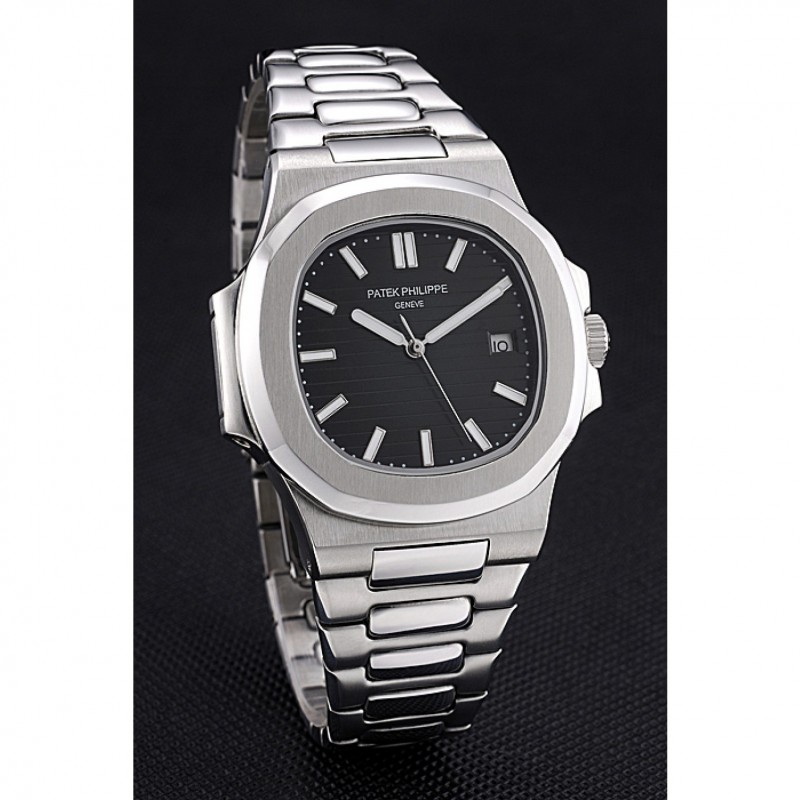 Patek Philippe Nautilus 622719 Replica Watch Automatic Japanese Movement Brushed Steel Case Black