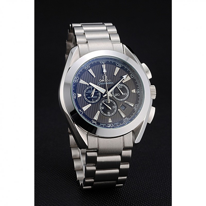 Omega Seamaster 622527 Replica Watch, Quartz, Silver Dial, Brushed Steel Case, Chronograph