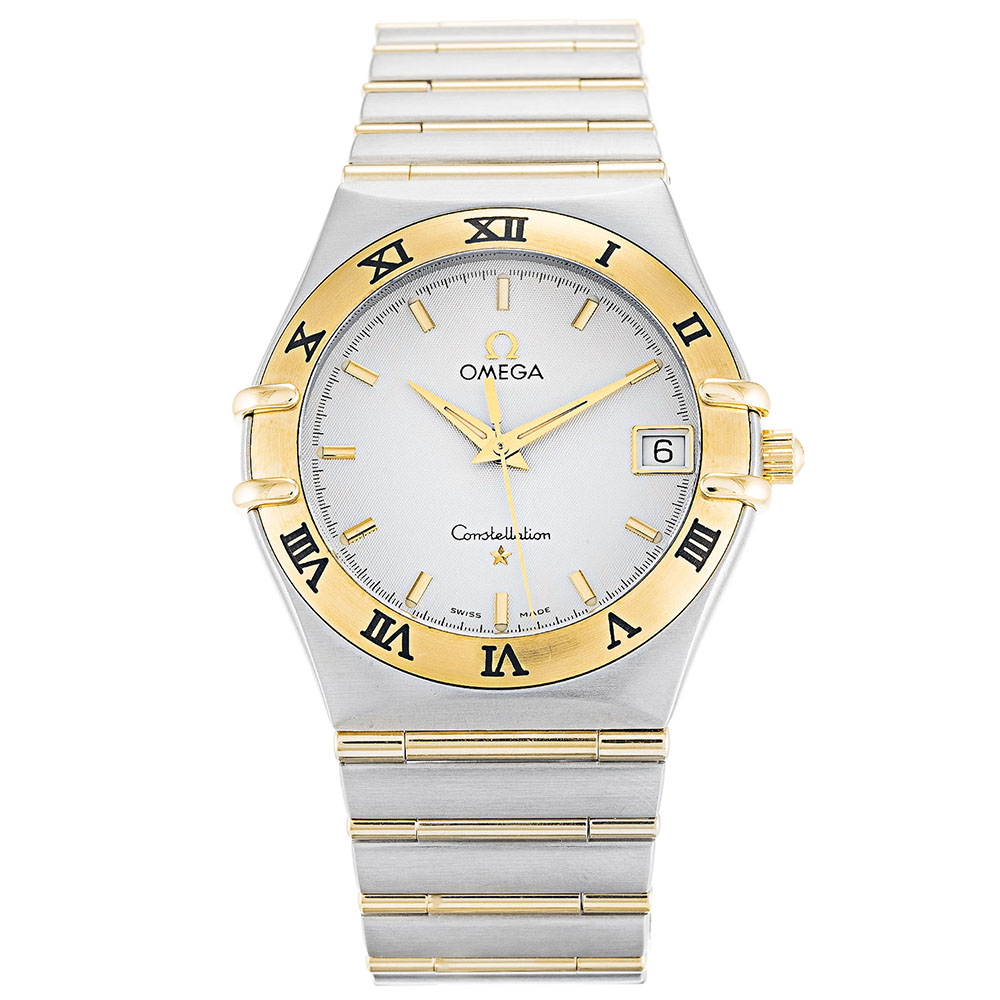 Omega Constellation 1212.30.00 Men's Quartz Watch Replica, 33.5mm Silver Dial, Steel Case