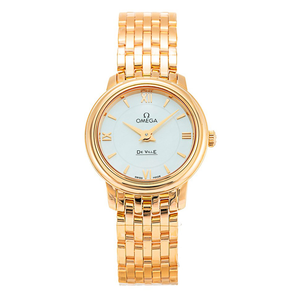 Omega De Ville Prestige 424.50.24.60.05.001 | Ladies | Quartz | 24.4mm Steel | Mother of Pearl