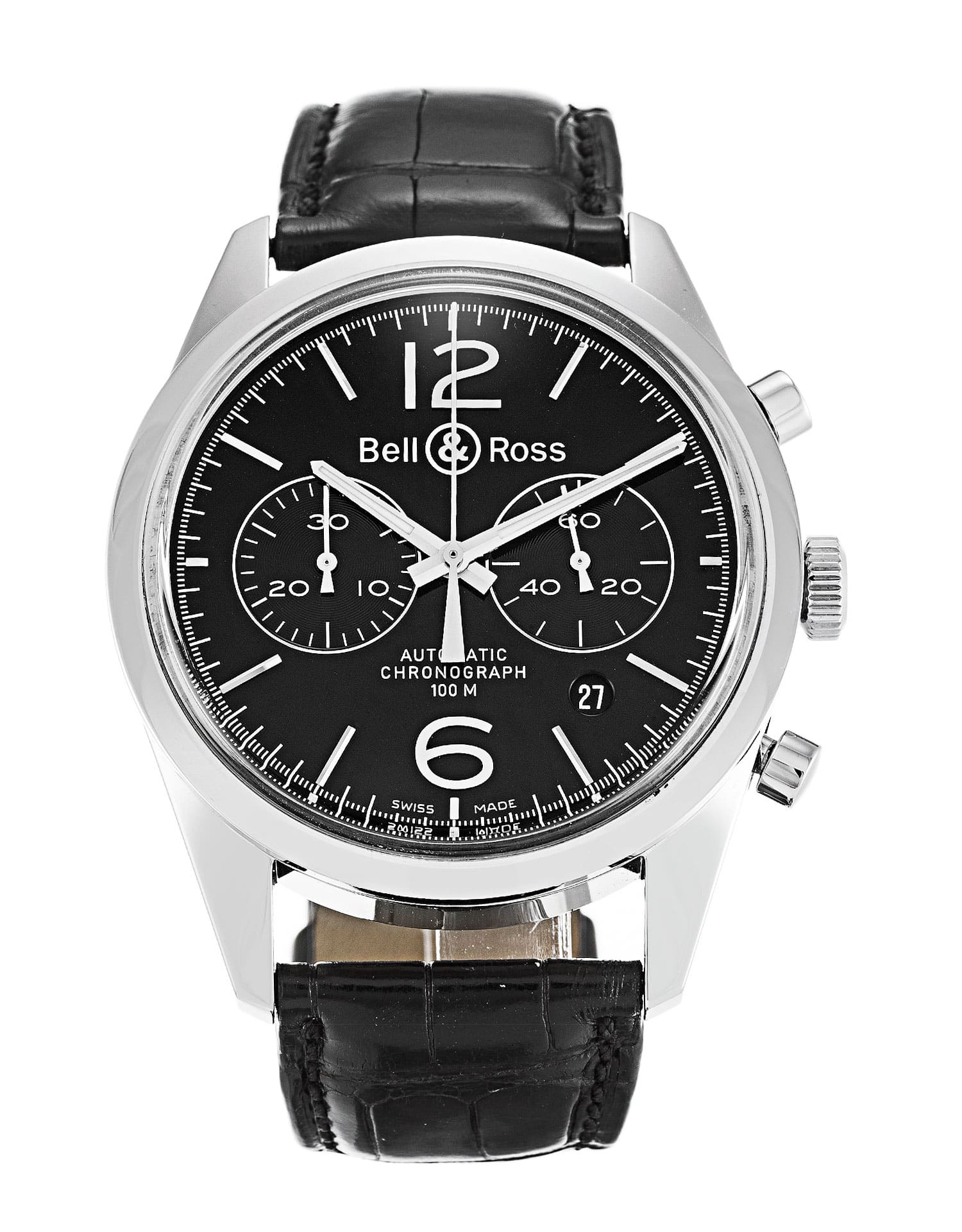Bell Ross Vintage 126 BR126-94 Mens Watch Replica, Automatic, 41mm Steel Case, Baton Dial