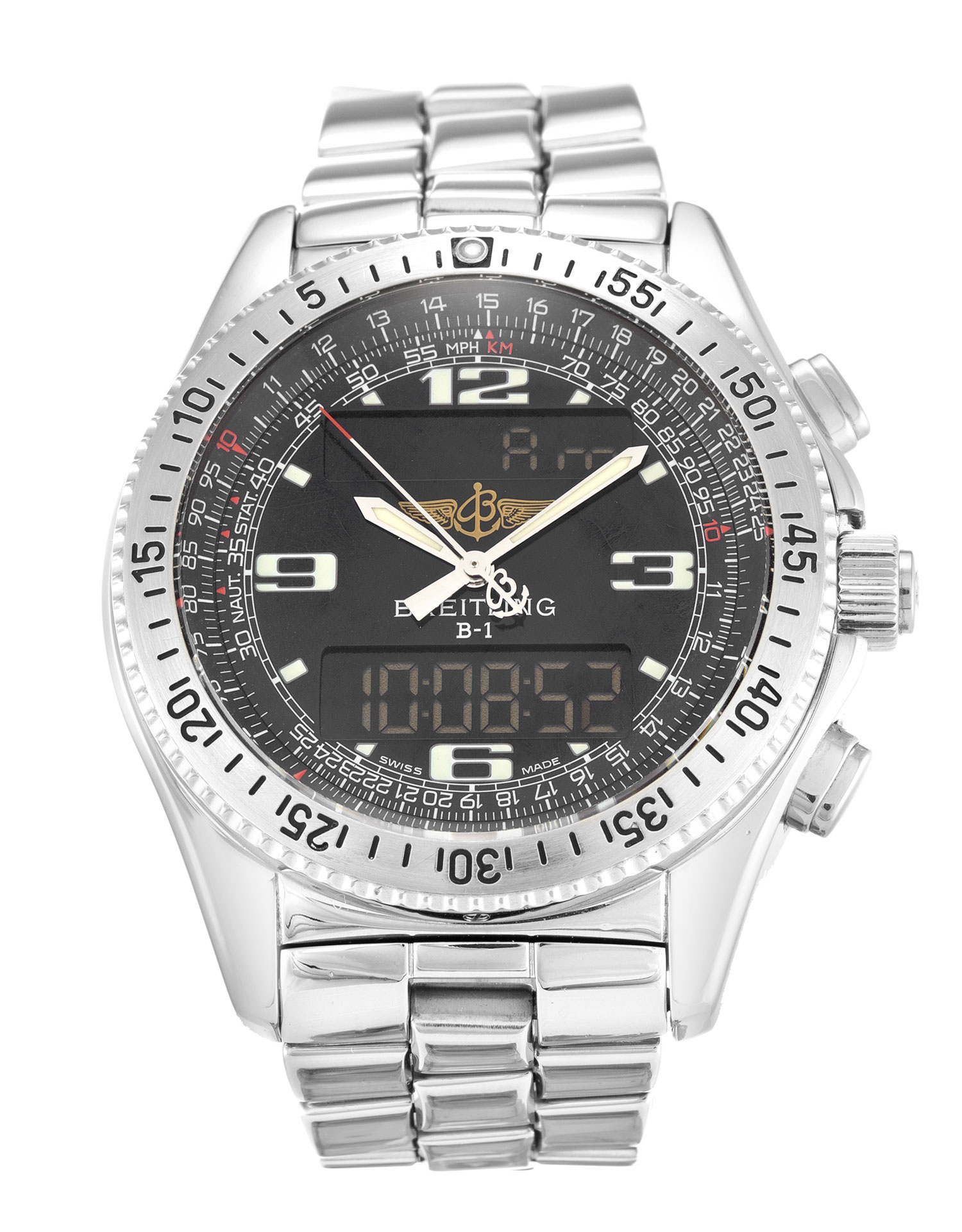 Breitling B1 A68362 Mens Replica Watch Quartz Multi Function 42mm Steel Case Arabic Dial Water