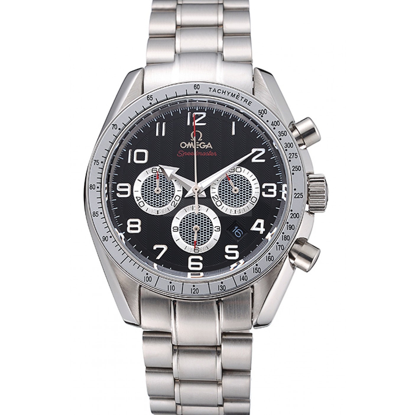 Omega Speedmaster Replica Watch 622523 Quartz Chronograph Black Dial Steel Case