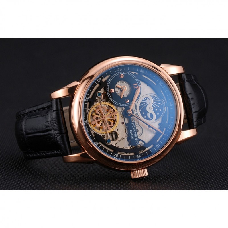 Patek Philippe Complications Dual Time Moonphase Tourbillon Automatic 55x44mm 18k Rose-Gold Plated