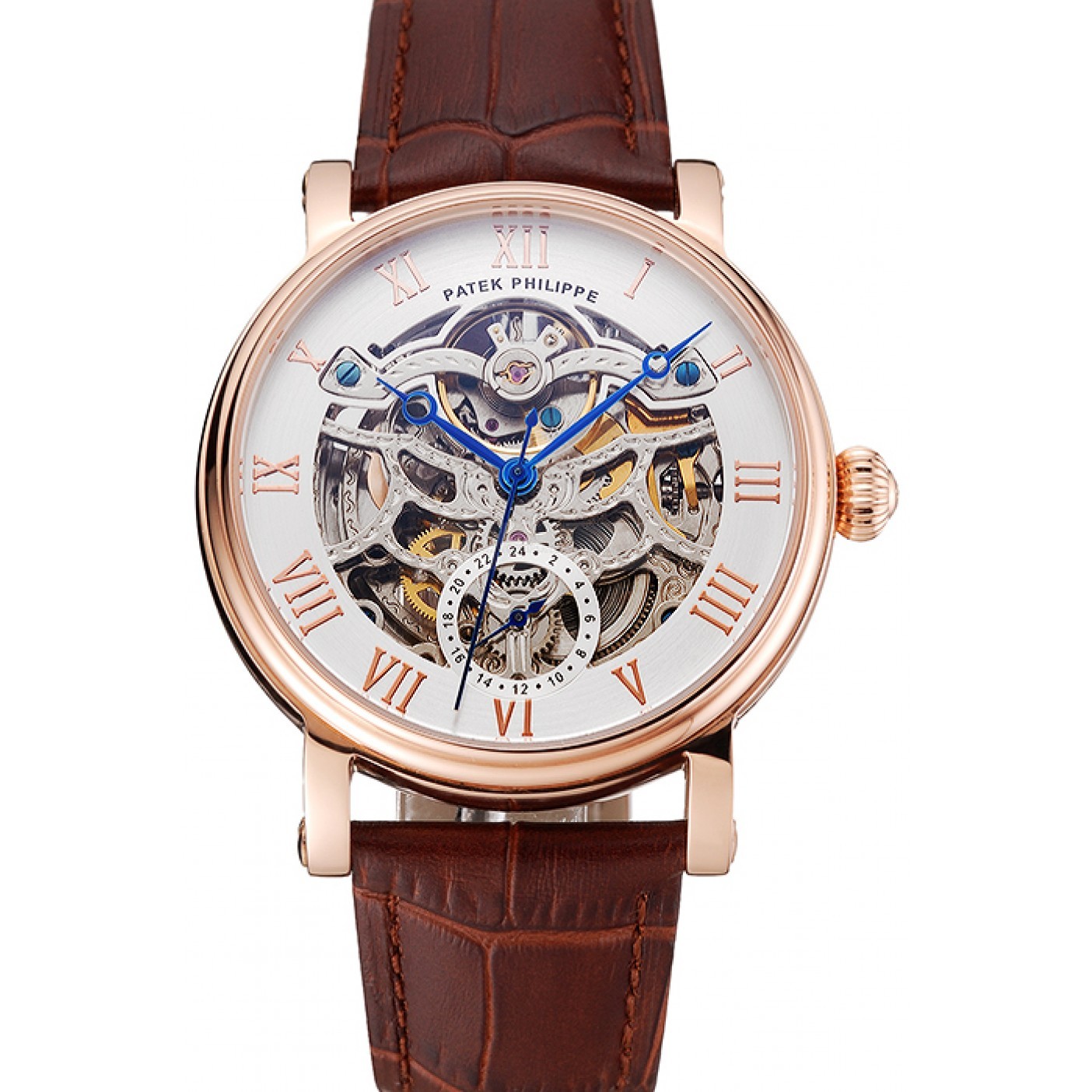 Patek Philippe Grand Complications 1453808 Replica Watch, Automatic, White Dial, Leather Band