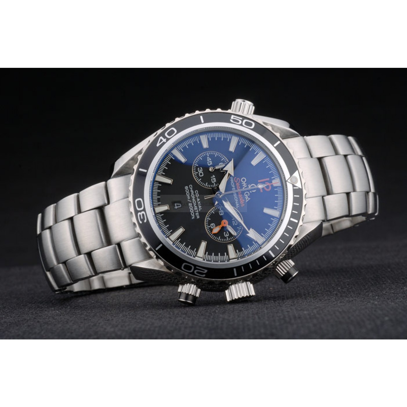 Omega Seamaster 80240 - Quartz - Black - 49x44mm - Brushed Steel - Planet Ocean - Men's Watch