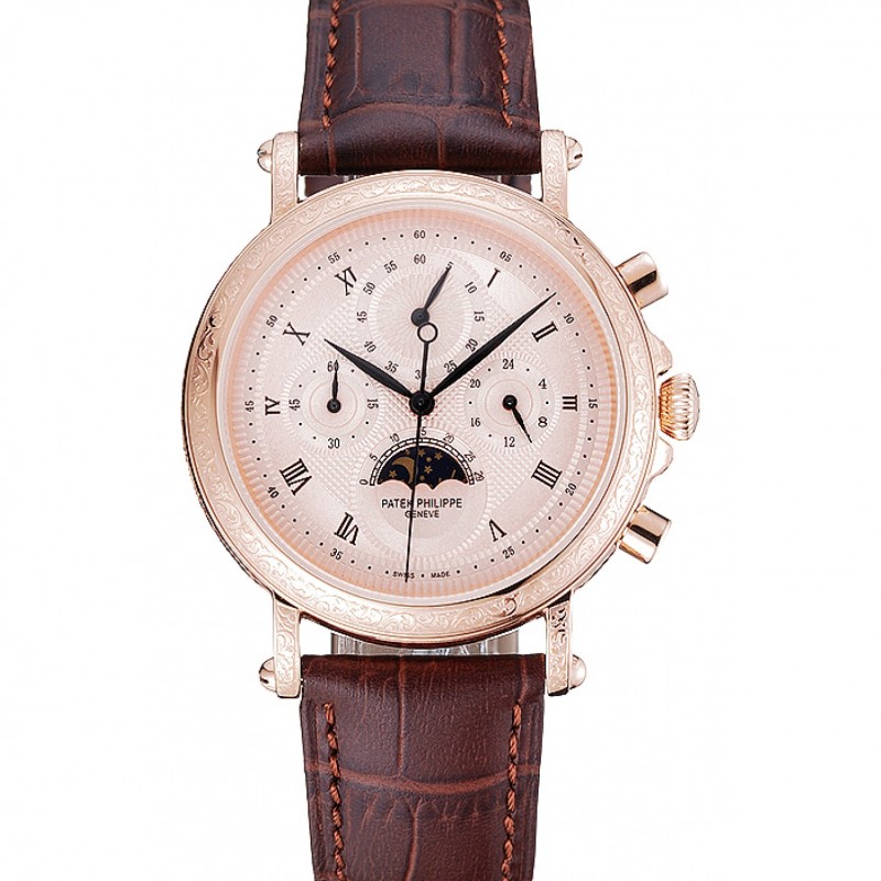Patek Philippe Grand Complications 1454142 Replica Watch, Quartz, 18k Rose-Gold, Paisley Case