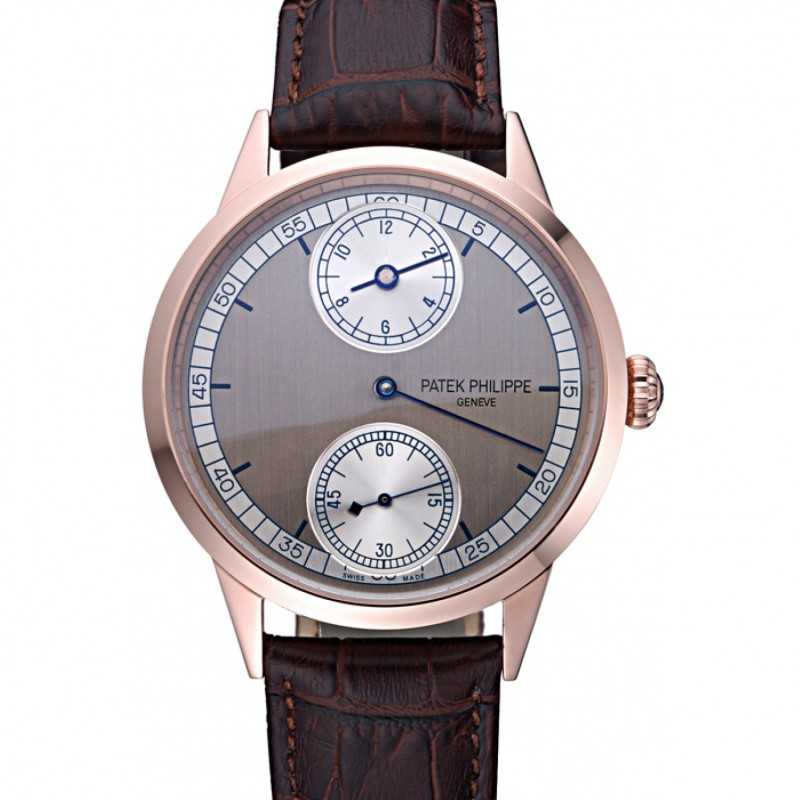 Patek Philippe Geneve Two 622148 Replica Watch, Automatic Movement, Silver Dial, 18k Rose-Gold